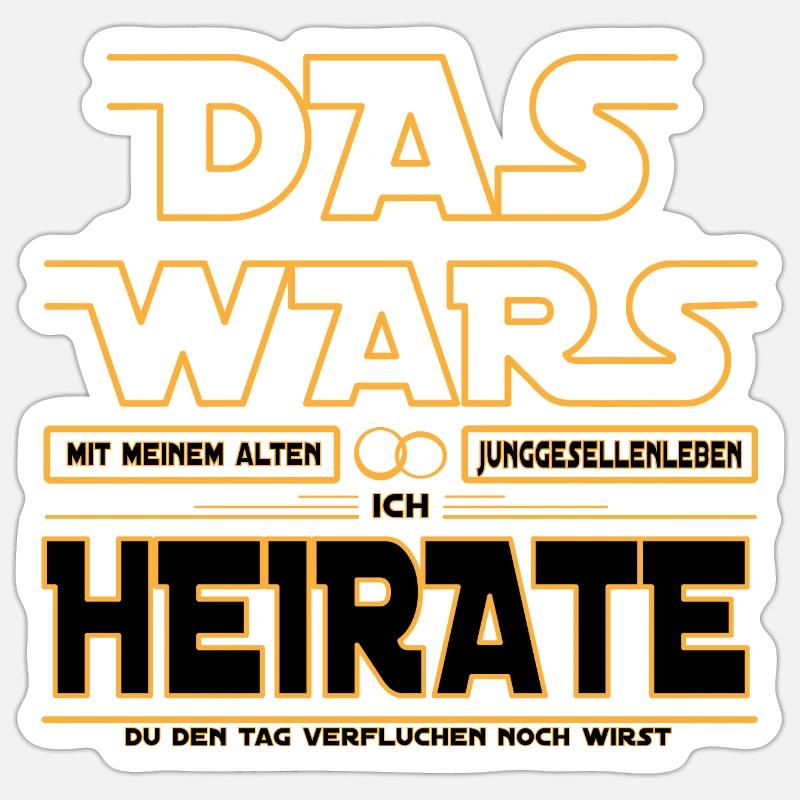 Das Wars ich Heirate Sticker Größe S (10 x 10 cm)