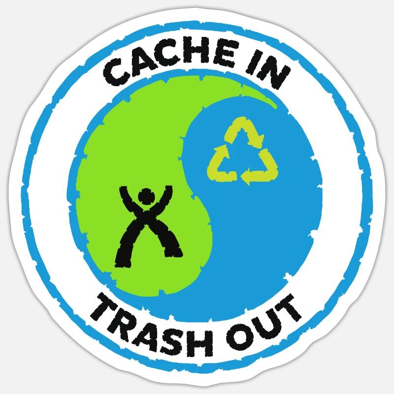 Cache dans la corbeille Sticker taille S (10 x 10 cm)