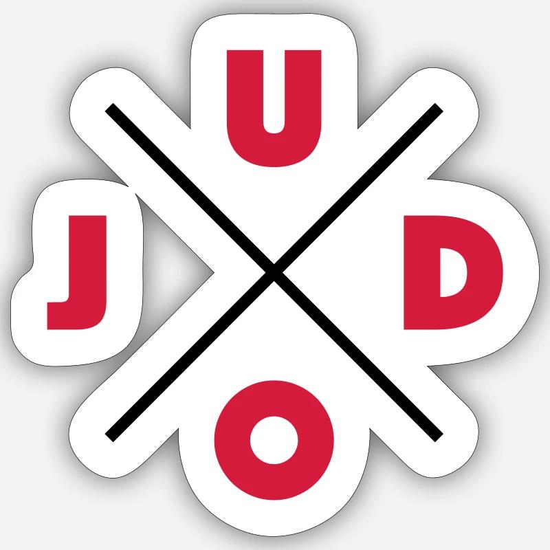 Judo - Sticker taille S (10 x 10 cm) - blanc mat