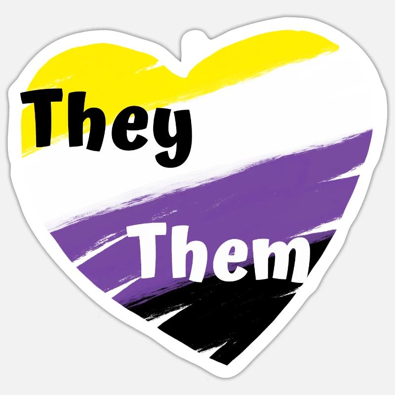 Non binary They Them Sticker size S (10 x 10 cm)