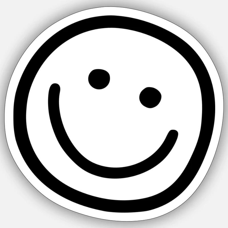 Face laughing - Sticker size S (10 x 10 cm) - white matte