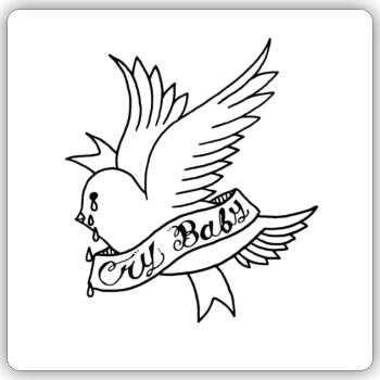Cry Baby - Sticker Größe S (10 x 10 cm) - Mattweiß - Vorne