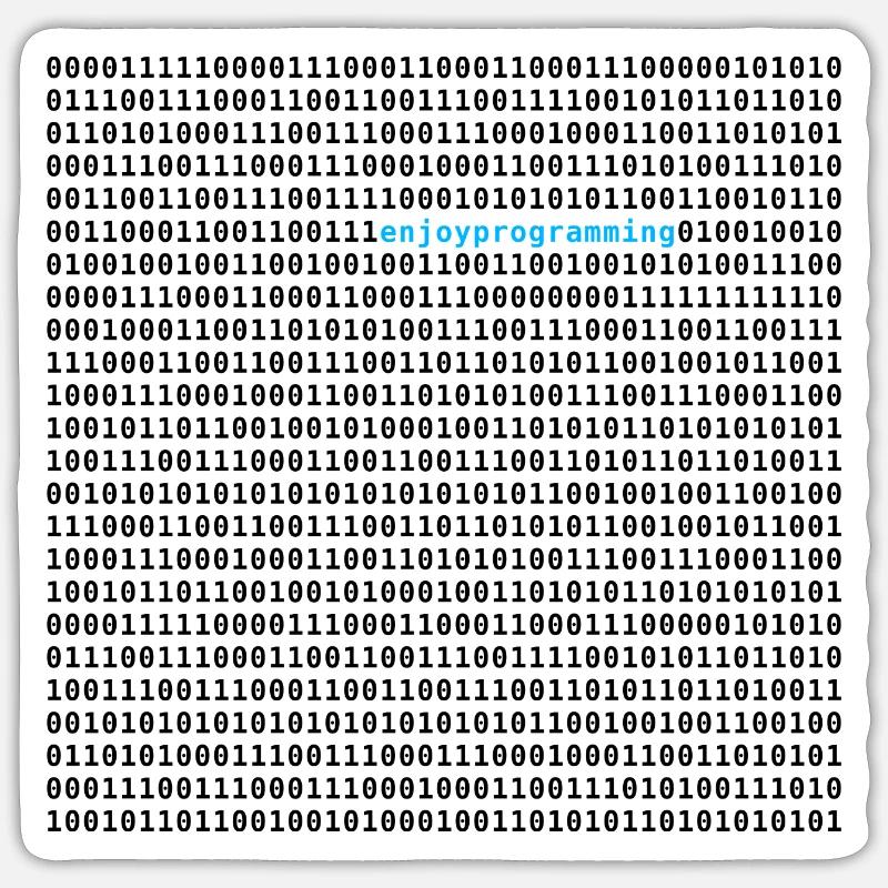 enjoy progamming computer - Sticker size S (10 x 10 cm) - white matte