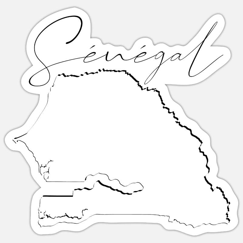 Senegal map - shadow FR Sticker size S (10 x 10 cm)