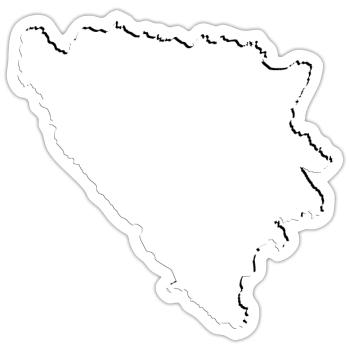 Bosnien Landkarte als Umriss - Sticker Größe S (10 x 10 cm) - Mattweiß - Vorne
