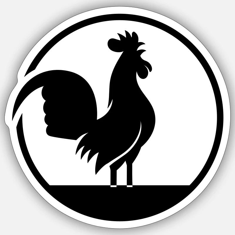 rooster singing Sticker size S (10 x 10 cm)