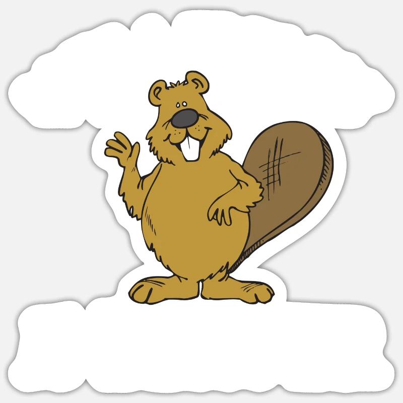 Save a Tree Eat a Beaver - Sticker taille S (10 x 10 cm) - blanc mat