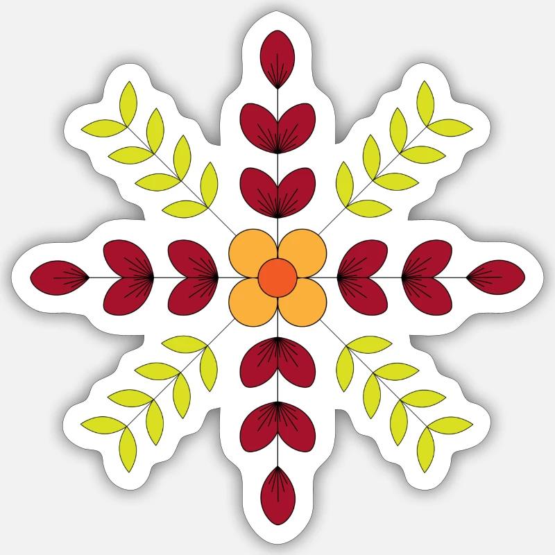 Blume - Sticker Größe S (10 x 10 cm) - Mattweiß