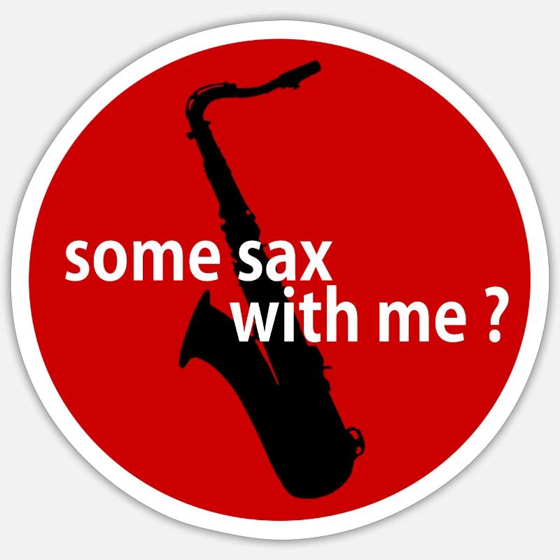 Some sax with me? - Sticker Größe S (10 x 10 cm) - Mattweiß