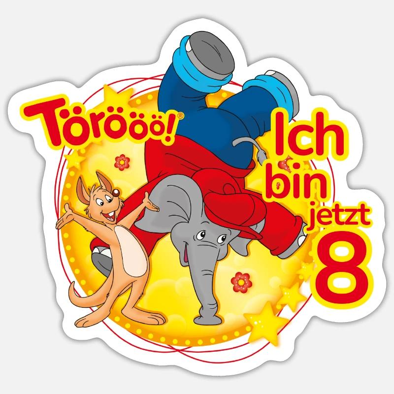 Benjamin Blümchen Ich Bin Jetzt 8 Sticker Größe S (10 x 10 cm)