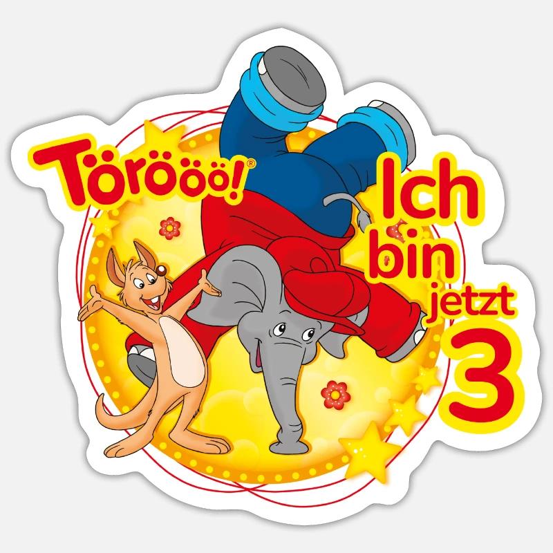 Benjamin Blümchen Ich Bin Jetzt 3 - Sticker Größe S (10 x 10 cm) - Mattweiß