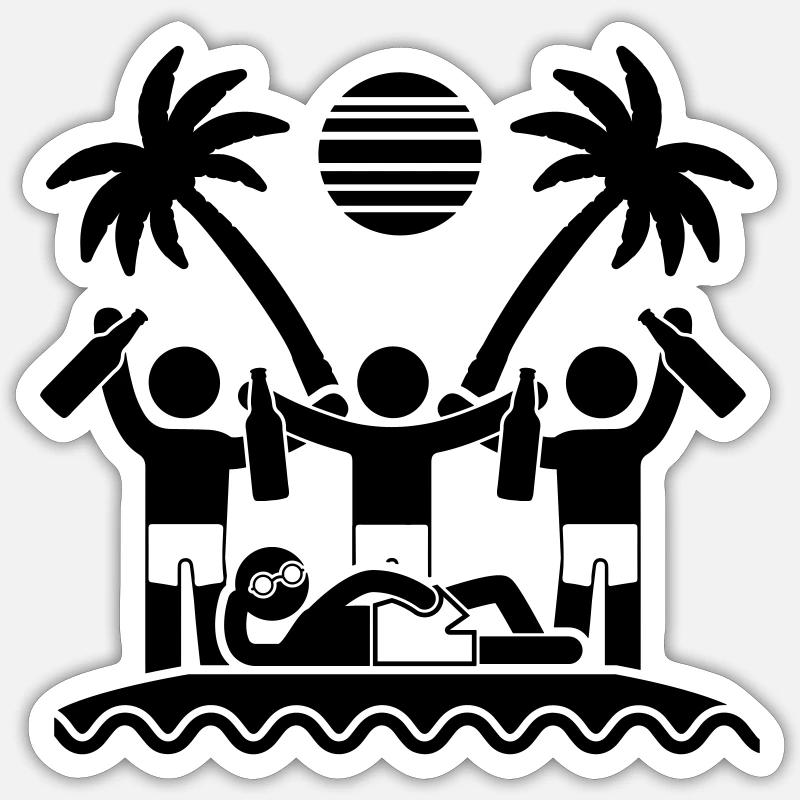 Fête vacances symbole été - Sticker taille S (10 x 10 cm) - blanc mat