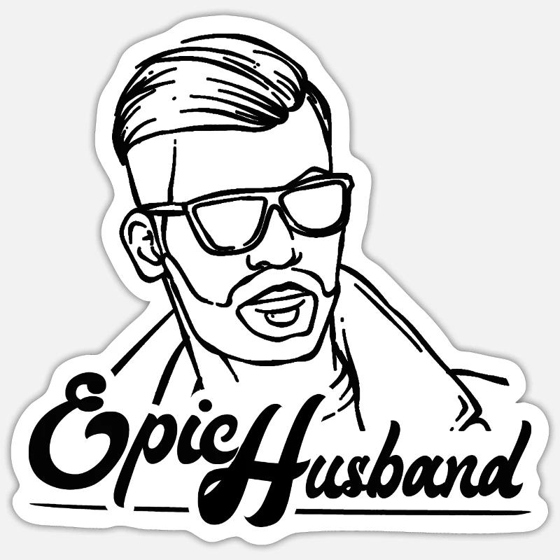EPIC Husband - Sticker Größe S (10 x 10 cm) - Mattweiß
