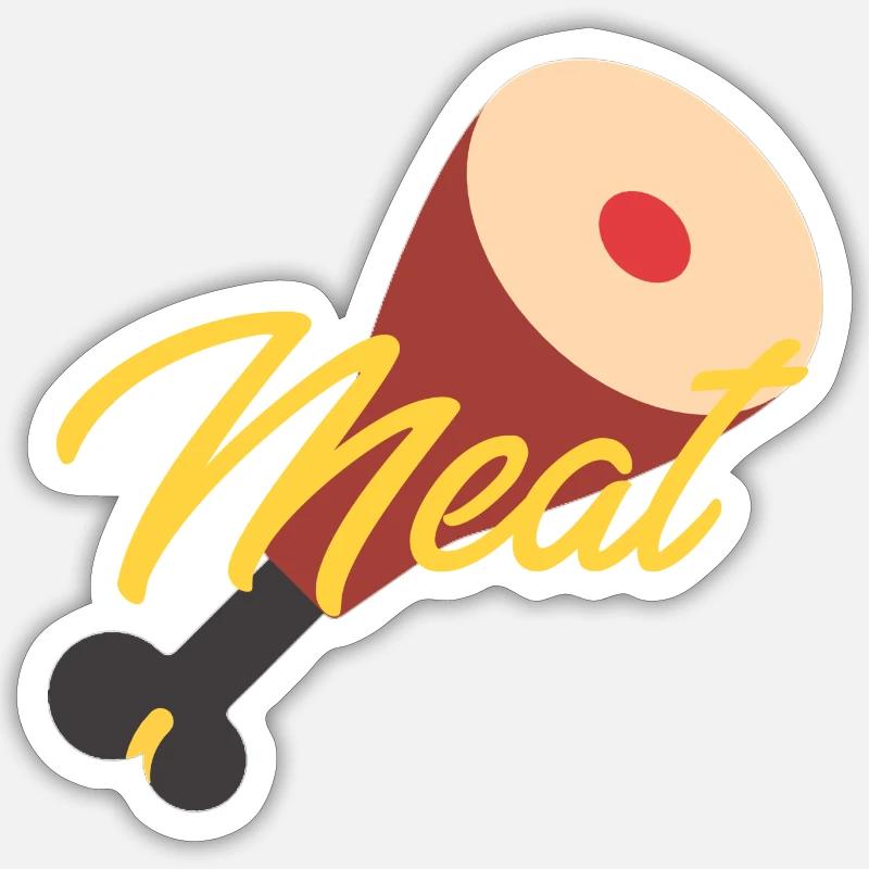 Meat - Sticker size S (10 x 10 cm) - white matte