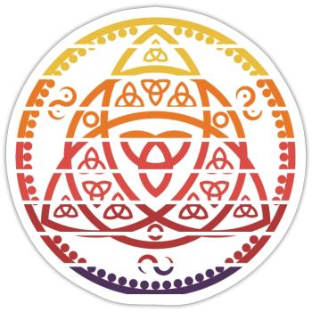Vegvisir Futhark Runes, Viking Symbol, Vintage - Sticker size S (10 x 10 cm) - white matte - Front