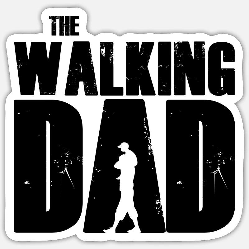 The Walking Dad - Sticker size S (10 x 10 cm) - white matte