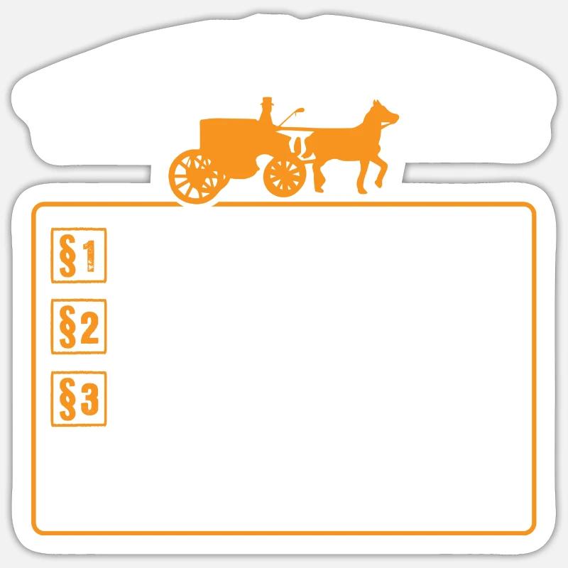 Kutscher Kutsche Geschenkidee - Sticker Größe S (10 x 10 cm) - Mattweiß