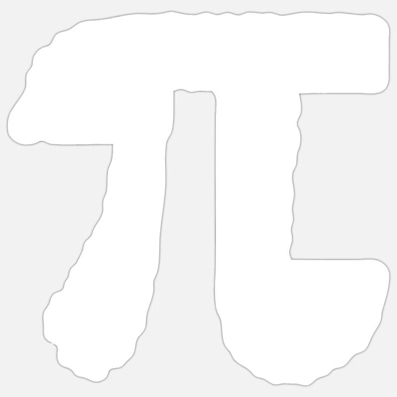 Pi chiffres mathématiques - Sticker taille S (10 x 10 cm) - blanc mat
