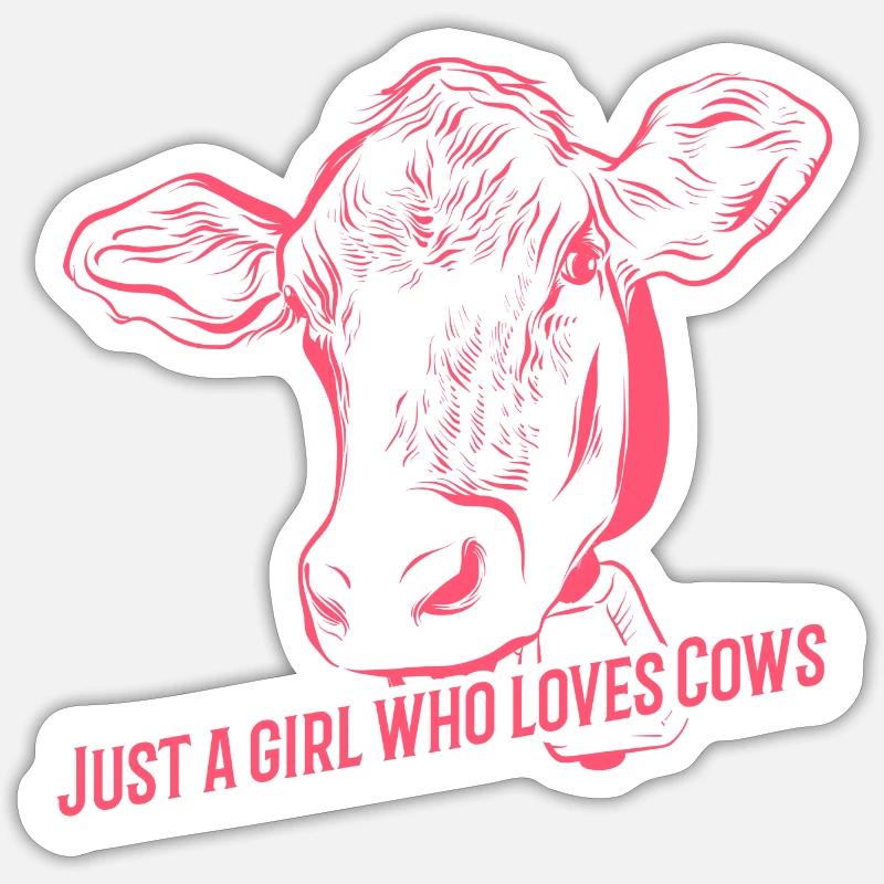 Nur ein Mädchen, das Kühe liebt Sticker Größe S (10 x 10 cm)