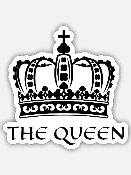 THE QUEEN - Sticker Größe S (10 x 10 cm) - Mattweiß