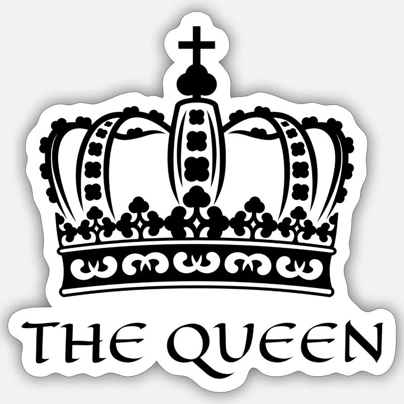 THE QUEEN - Sticker size S (10 x 10 cm) - white matte