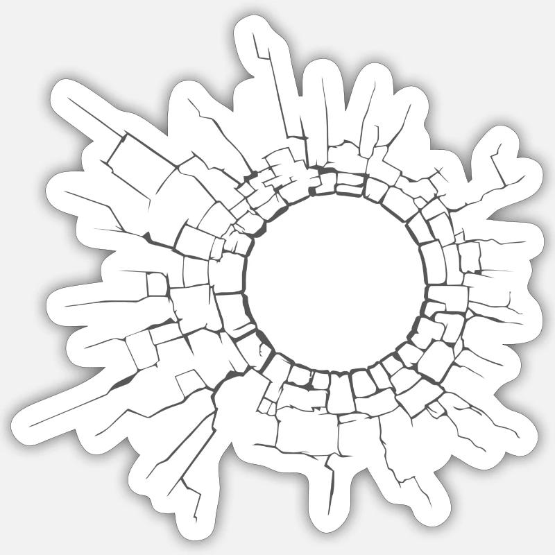 Slice with hole - Sticker size S (10 x 10 cm) - white matte