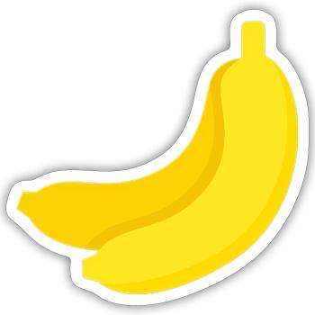 Banane - Sticker taille S (10 x 10 cm) - blanc mat - Devant