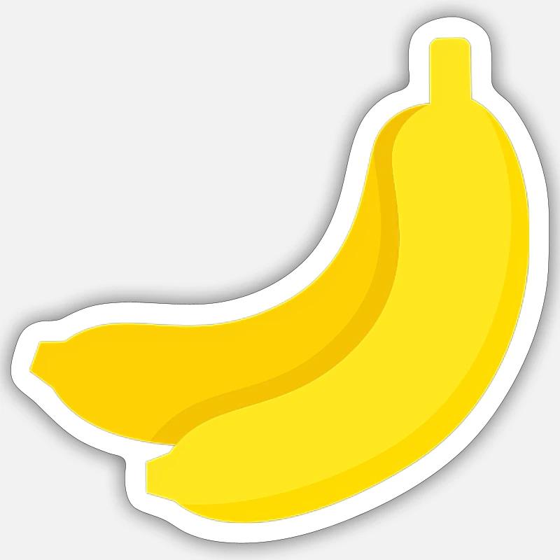 Banane - Sticker Größe S (10 x 10 cm) - Mattweiß