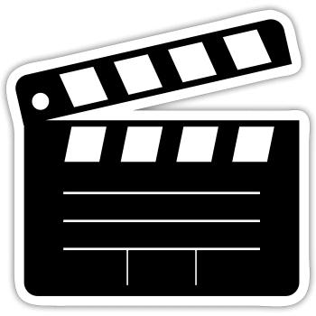 action! Clap movie - Sticker size S (10 x 10 cm) - white matte - Front