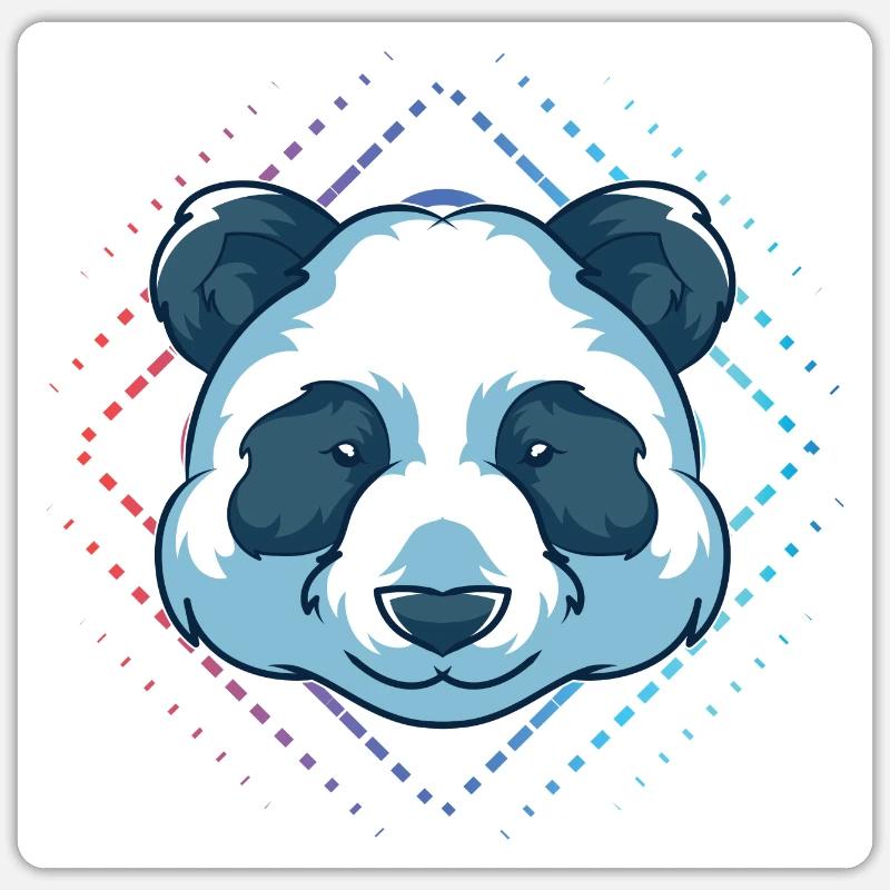 Panda - Sticker Größe S (10 x 10 cm) - Mattweiß