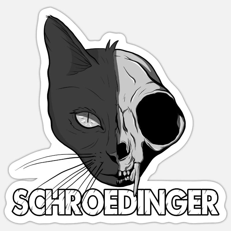 Le chat de Schrödinger Sticker taille S (10 x 10 cm)