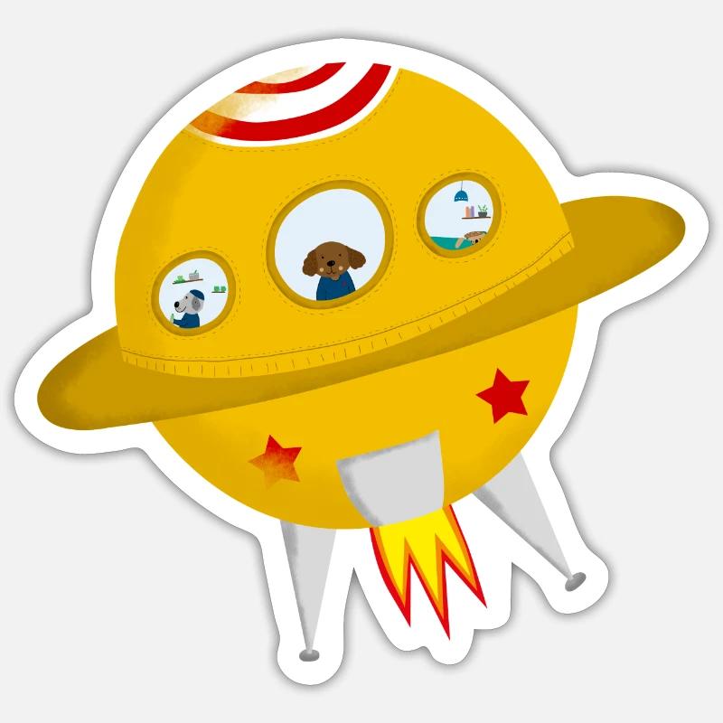 Into space - Sticker size S (10 x 10 cm) - white matte