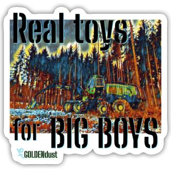 HARVESTER - Tracteur forestier pour lui XO501 - Sticker taille S (10 x 10 cm) - blanc mat - Devant
