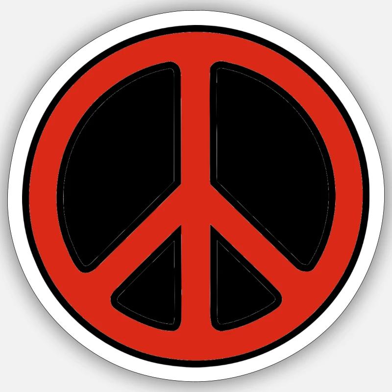 Peace rot Sticker Größe S (10 x 10 cm)