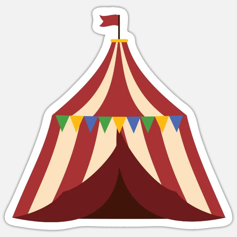 Circus Tent - Sticker size S (10 x 10 cm) - white matte