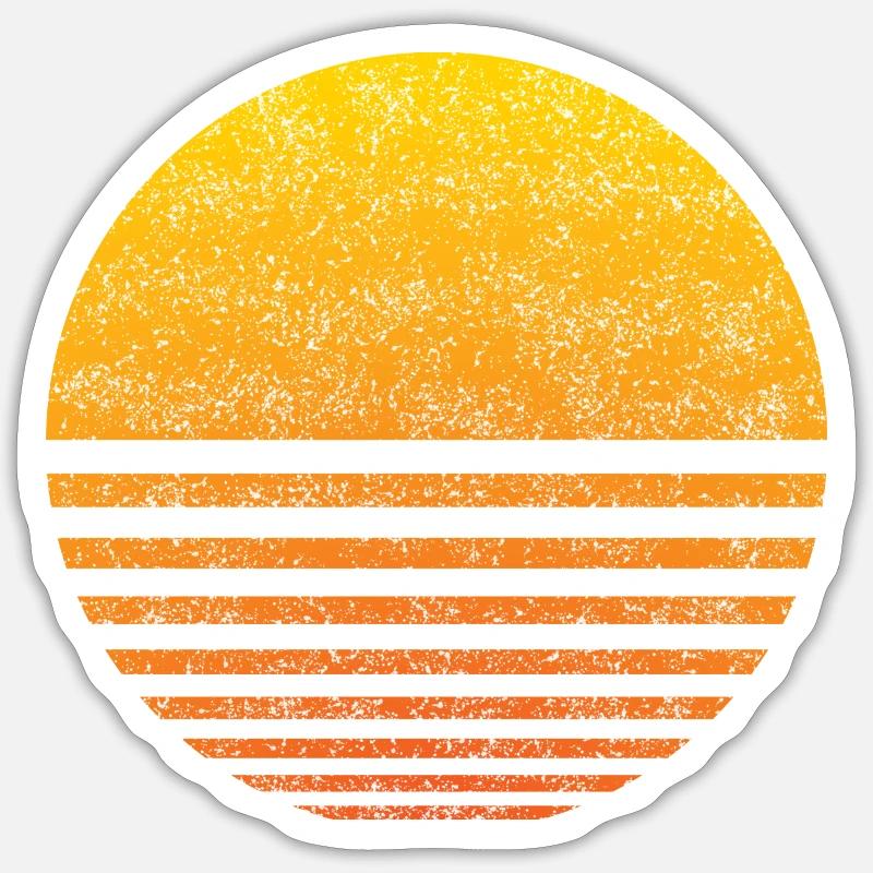 Soleil Vintage - Sticker taille S (10 x 10 cm) - blanc mat