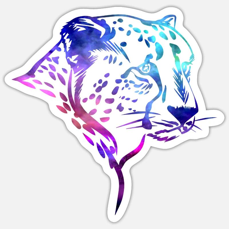 Leopard - Sticker Größe S (10 x 10 cm) - Mattweiß