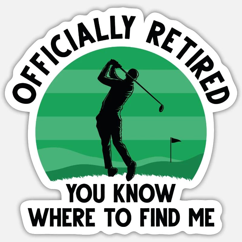 Officially Retired Golf - Sticker size S (10 x 10 cm) - white matte
