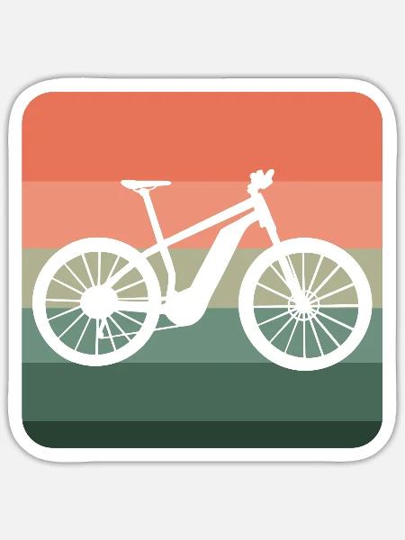 Ein Fahrrad mit Motor Elektro - Sticker Größe S (10 x 10 cm) - Mattweiß