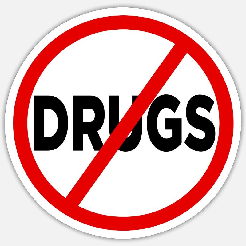 Non à la drogue. Sticker taille S (10 x 10 cm)