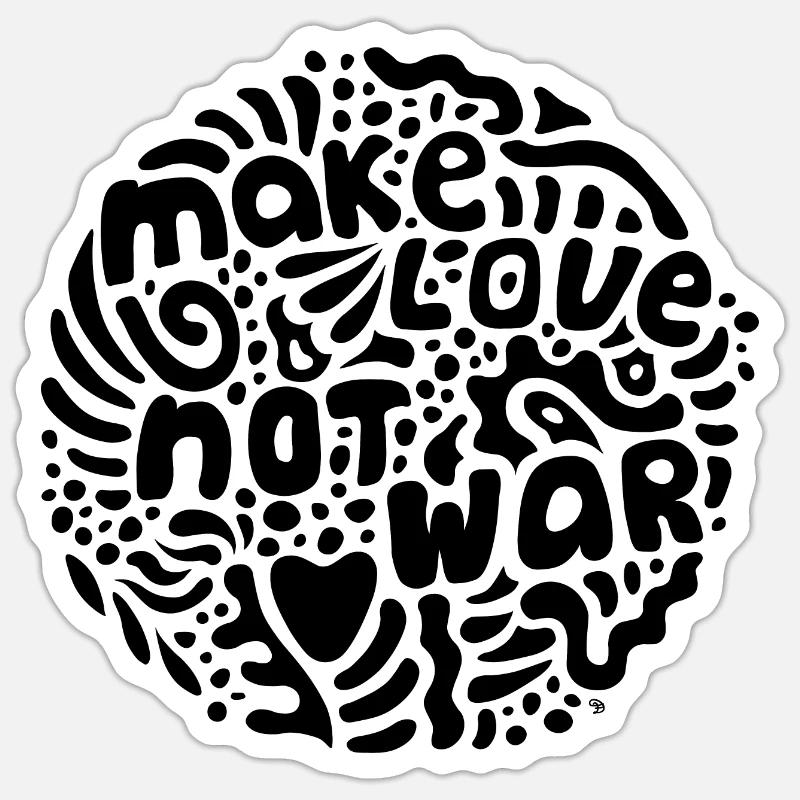 Make Love Not War (noir) Sticker taille S (10 x 10 cm)