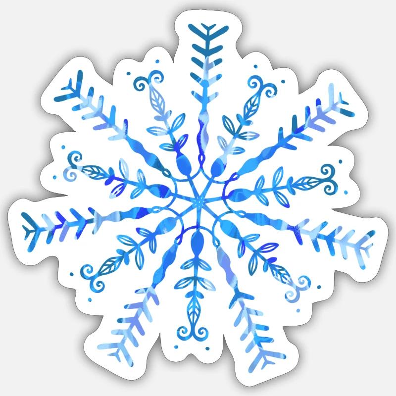 Crystal Snowflake - Sticker size S (10 x 10 cm) - white matte