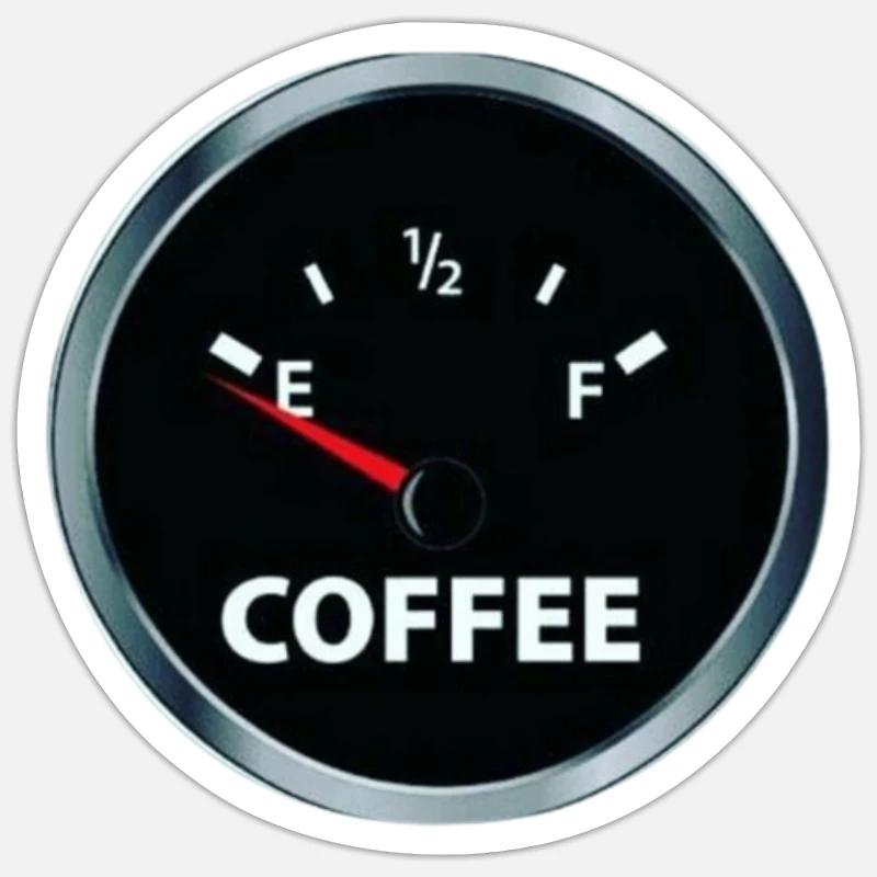 Carburant de café - Sticker taille S (10 x 10 cm) - blanc mat