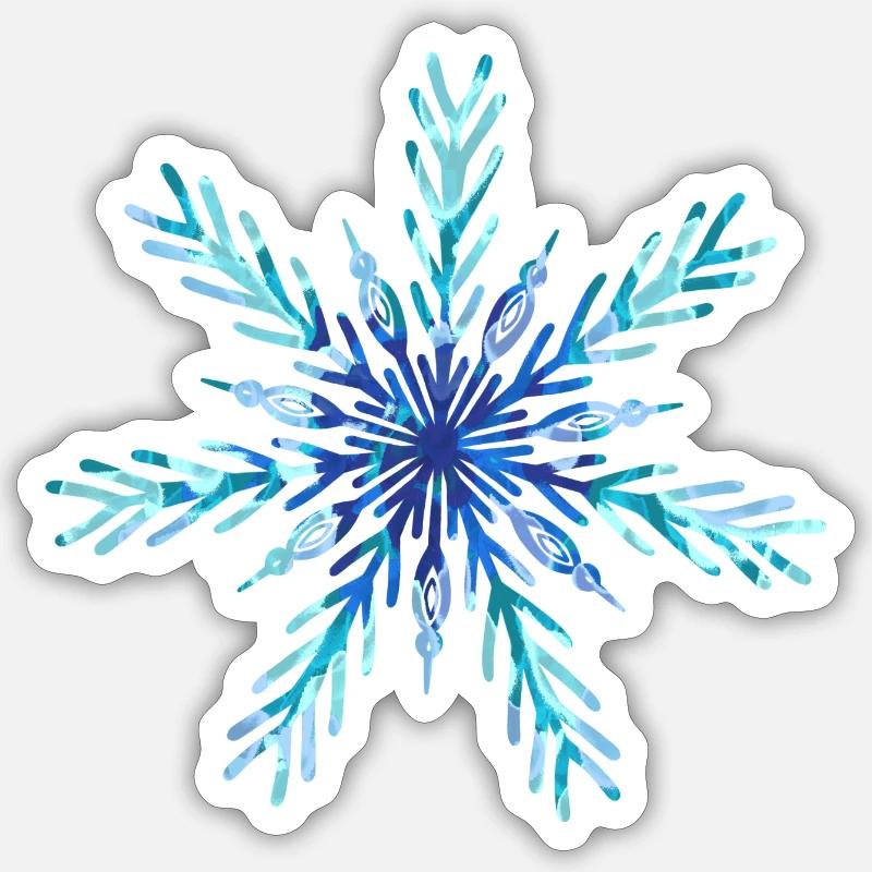 Schneeflocken-Eiskristall Sticker Größe S (10 x 10 cm)