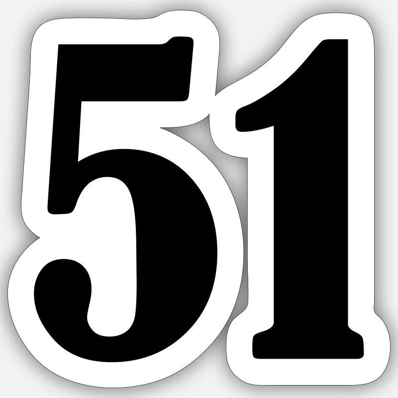 51 - Sticker Größe S (10 x 10 cm) - Mattweiß
