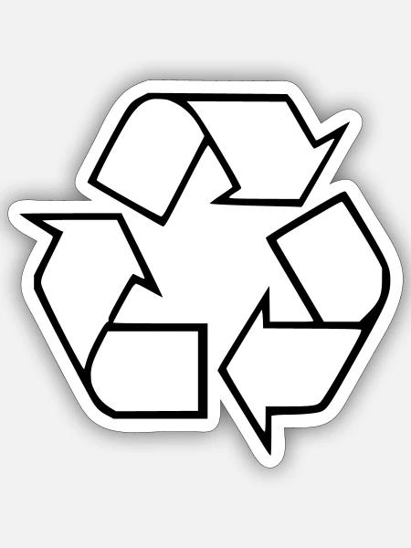 Recycle - Sticker Größe S (10 x 10 cm) - Mattweiß