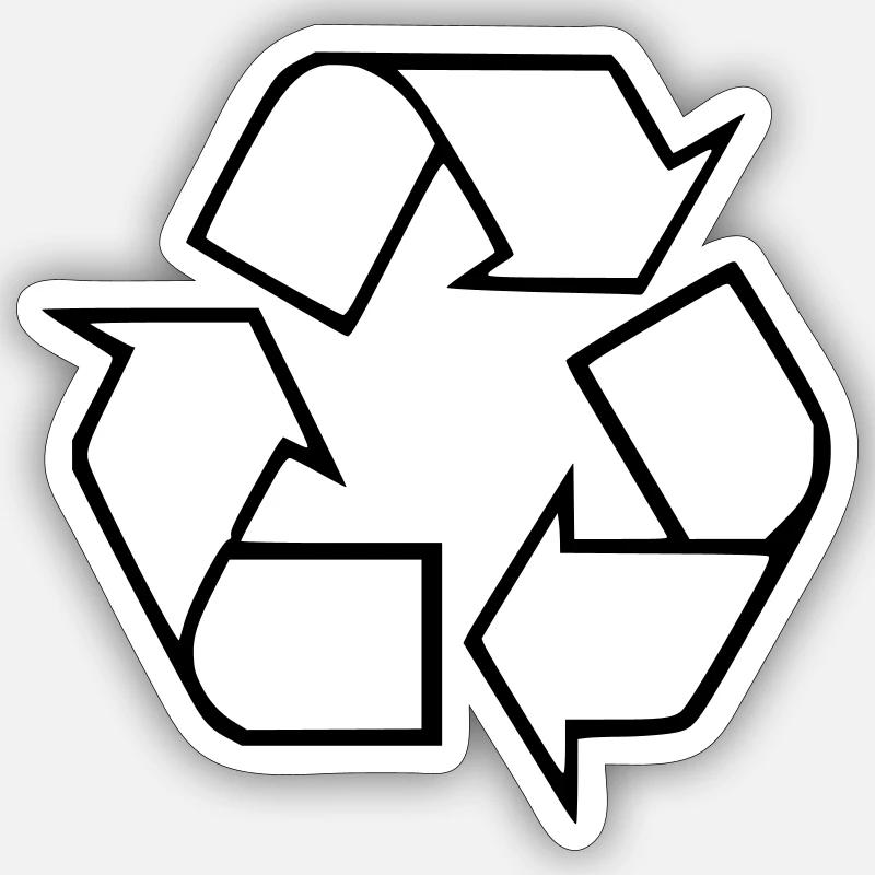 Recyclage - Sticker taille S (10 x 10 cm) - blanc mat