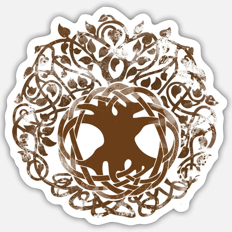 Baum des Lebens - Sticker Größe S (10 x 10 cm) - Mattweiß