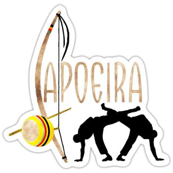Capoeira Athletics Berimbau Instrument Power 1 - Sticker taille S (10 x 10 cm) - blanc mat - Devant