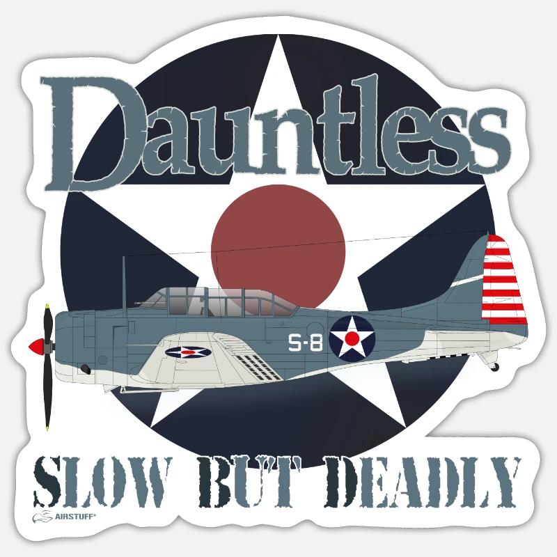 SBD DAUNTLESS - AS2106 - Sticker Größe S (10 x 10 cm) - Mattweiß